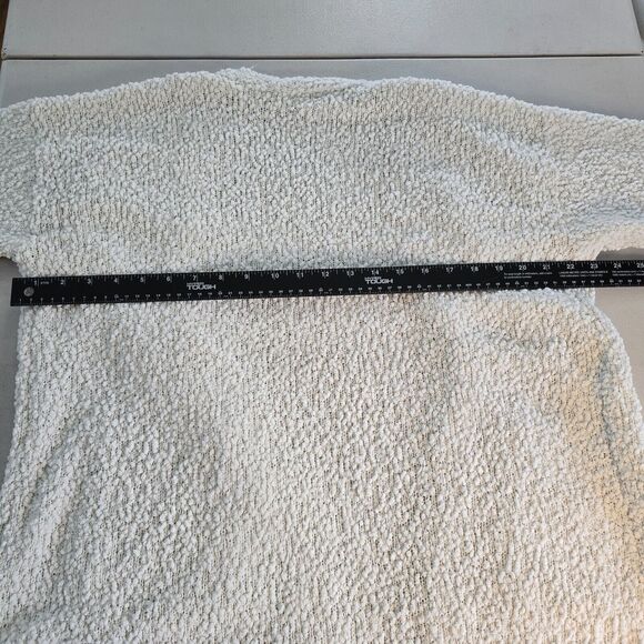 Studio B Bobeau Open Front Cardigan Women's 1X Ivory Popcorn V-Neck Long Sleeve - Picture 9 of 16